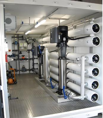 Goede prijs Steel FRP In-Container Reverse Osmosis Plant for Desalination with 500m3/day Capacity and 380V Power online